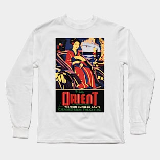 To the ORIENT via Honolulu White Empress Steam Ship Vintage Travel Long Sleeve T-Shirt